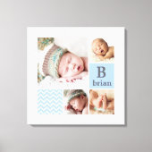 Modern Chevron Blue - Gepersonaliseerd fotosjabloo Canvas Afdruk (Voorkant)