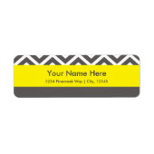 Modern Chevron Gray & Yellow Classy Address Labels (Voorkant)