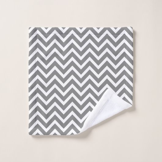 Modern Chevron grijs grijs wit geometrisch Bad Handdoek (Wasdoekje)