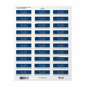 Modern Chevron Navy blauw grijs Etiket (Full Sheet)