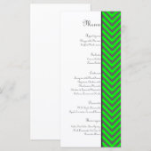Modern Chevron Neon Groen/Grijs Bruiloft Menu (Voorkant / Achterkant)