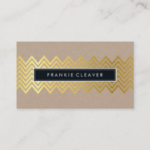 MODERN CHEVRON PATROON trendy gouden eenvoudige kr Visitekaartje