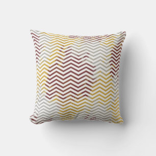 Modern Chevron Pattern Abstracte Red Gold Splotche Kussen