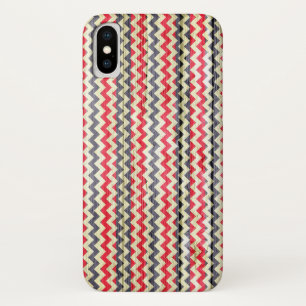 Modern Chevron Pattern Wooden iPhone X Hoesje