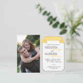 Modern Chevron Save the Date Yellow (Staand voorkant)