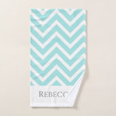 Modern Chevron Stripes Monogram Bathroom Towel set Bad Handdoek (Handdoek)
