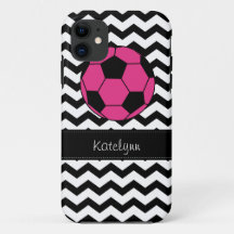 Modern Chevron Zigzag Pink Soccer Phone Case Hoesj
