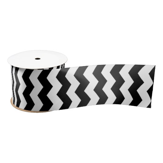 Modern Chevron Zigzag Zwart-wit Patroon Lint (Spoel)