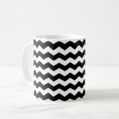 Modern Chevron ZigZag Zwart-wit Patroon Mok (Voorkant links)