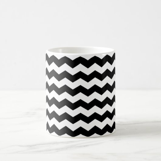 Modern Chevron ZigZag Zwart-wit Patroon Mok (Center)
