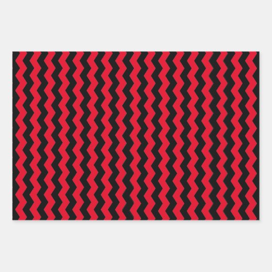 Modern Chevron zwart en rode strepen patroon Inpakpapier Vel (Voorkant)