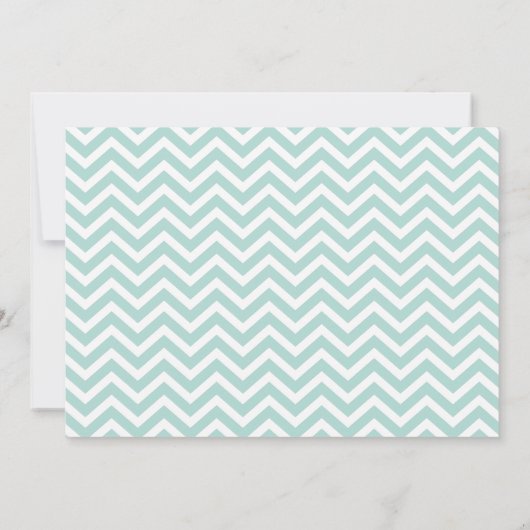 Modern Chevrons Photo Afstuderen {Mint} Aankondiging (Achterkant)