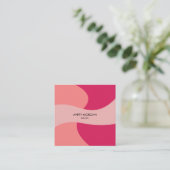 Modern Chic Abstract Roze Haar Stylist Afsprakenkaartje (Staand voorkant)
