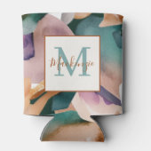 Modern Chic Abstract Terracotta Blauwgroen Blikjeskoeler (Achterkant)