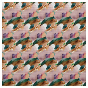 Modern Chic Abstract Terracotta Blauwgroen en brui Stof