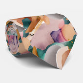 Modern Chic Abstract Terracotta Blauwgroen Stropdas (Opgerold)