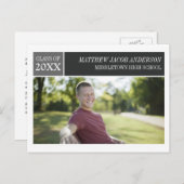 Modern Chic Afstuderen Briefkaart - Zwart (Voorkant / Achterkant)