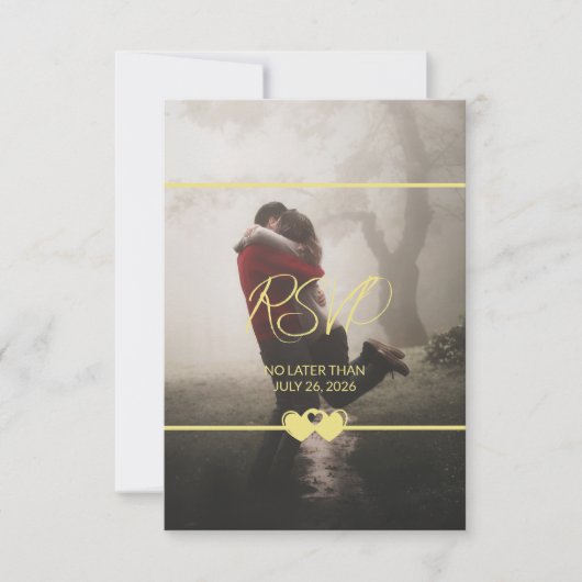 Modern Chic Ajouter Photo Mariage RSVP Carte de ré (Devant)