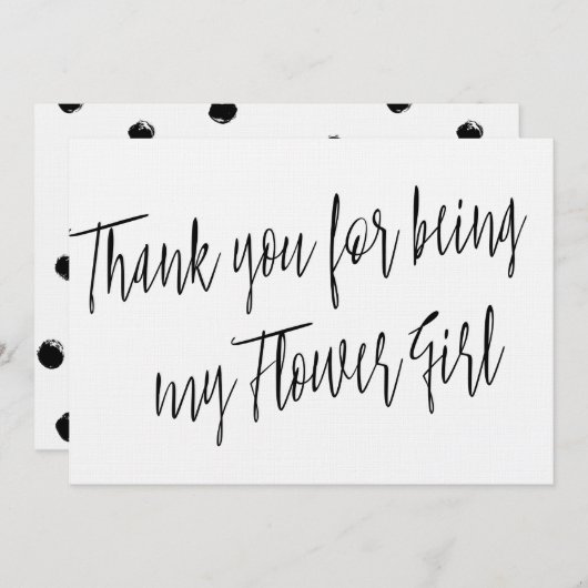 Modern Chic "Bedankt dat je mijn Bloemenmeisje ben Bedankkaart (Voorkant / Achterkant)