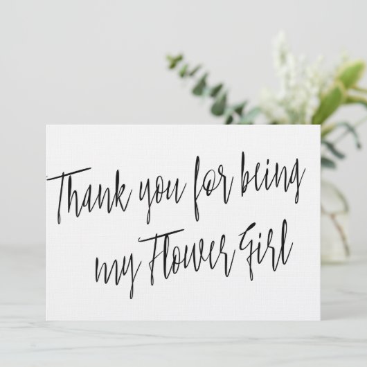 Modern Chic "Bedankt dat je mijn Bloemenmeisje ben Bedankkaart (Staand voorkant)