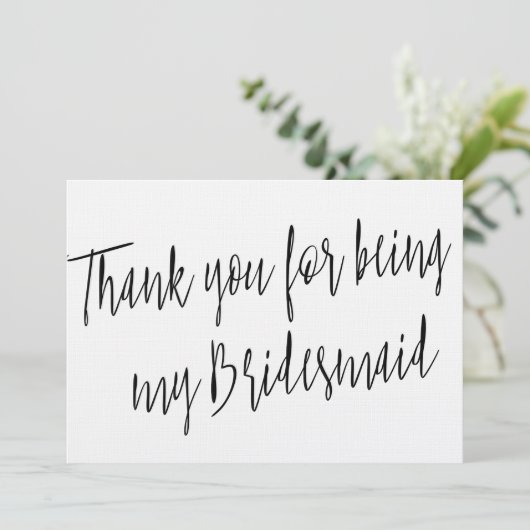 Modern Chic "Bedankt dat je mijn bruidsmeisje bent Bedankkaart (Staand voorkant)