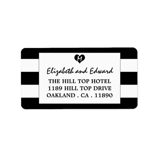 Modern Chic Black and White Wedding Etiket (Voorkant)