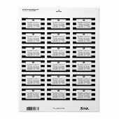 Modern Chic Black and White Wedding Etiket (Full Sheet)