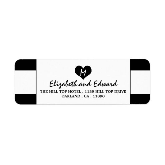 Modern Chic Black and White Wedding Etiket (Voorkant)