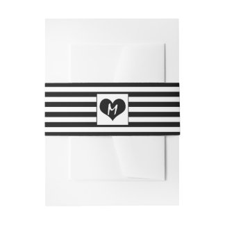 Modern Chic Black and White Wedding Uitnodigingen Wikkel