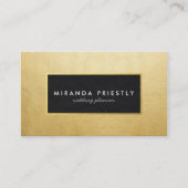 Modern Chic Black en Faux Gold Foil Luxe Creatief Visitekaartje (Voorkant)