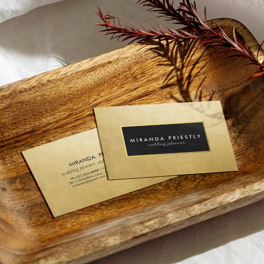 Modern Chic Black en Faux Gold Foil Luxe Creatief Visitekaartje