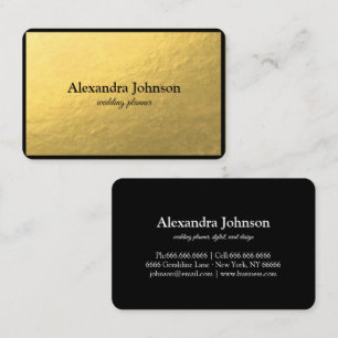 Modern Chic Black en Gold Foil Luxury Business Ca Visitekaartje