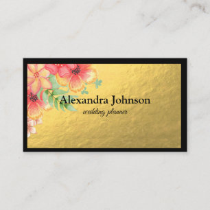 Modern Chic Black en Gold Foil Luxury Business Ca Visitekaartje