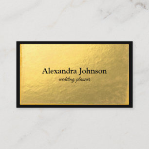 Modern Chic Black en Gold Foil Luxury Visitekaartje
