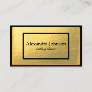 Modern Chic Black en Gold Foil Luxury Visitekaartje