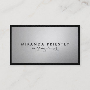 Modern Chic Black en Silver Foil bruiloft planner Visitekaartje
