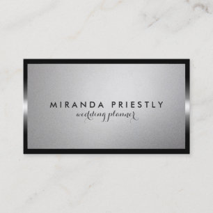 Modern Chic Black en Silver Foil bruiloft planner Visitekaartje