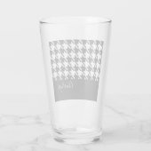 Modern Chic Black en White Houndstooth Glas (Achterkant)