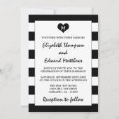 Modern Chic Black & White Wedding Kaart (Voorkant)