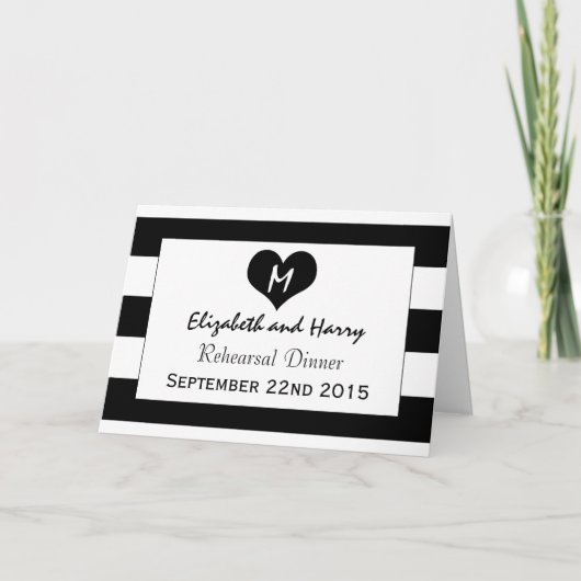 Modern Chic Black & White Wedding Rehearsal Dinner (Voorkant)