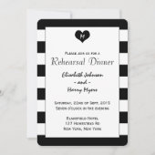 Modern Chic Black & White Wedding Rehearsal Dinner Kaart (Voorkant)