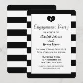 Modern Chic Black & White Wedding Verloving Kaart (Voorkant / Achterkant)