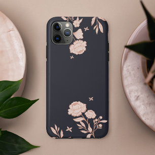 Modern Chic Bloemen Roos Botanische Marine & Roze iPhone 11 Pro Max Hoesje