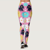 Modern Chic Bloemen Roze Leggings (Achterkant)