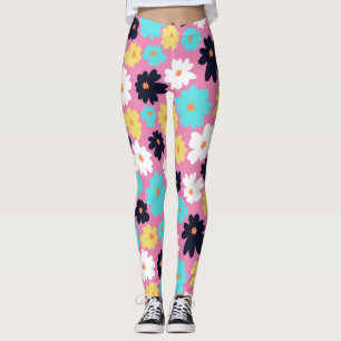 Modern Chic Bloemen Roze Leggings