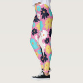 Modern Chic Bloemen Roze Leggings (Links)