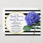 Modern Chic Blue Hydrangea bruiloft Vrijgezellenfe Kaart (Voorkant / Achterkant)