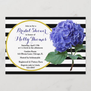 Modern Chic Blue Hydrangea bruiloft Vrijgezellenfe Kaart