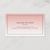 Modern Chic Blush Roze haarstylist ombre script Visitekaartje (Achterkant)