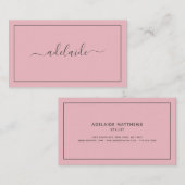Modern Chic Blush Roze haarstylist script Visitekaartje (Voorkant / Achterkant)